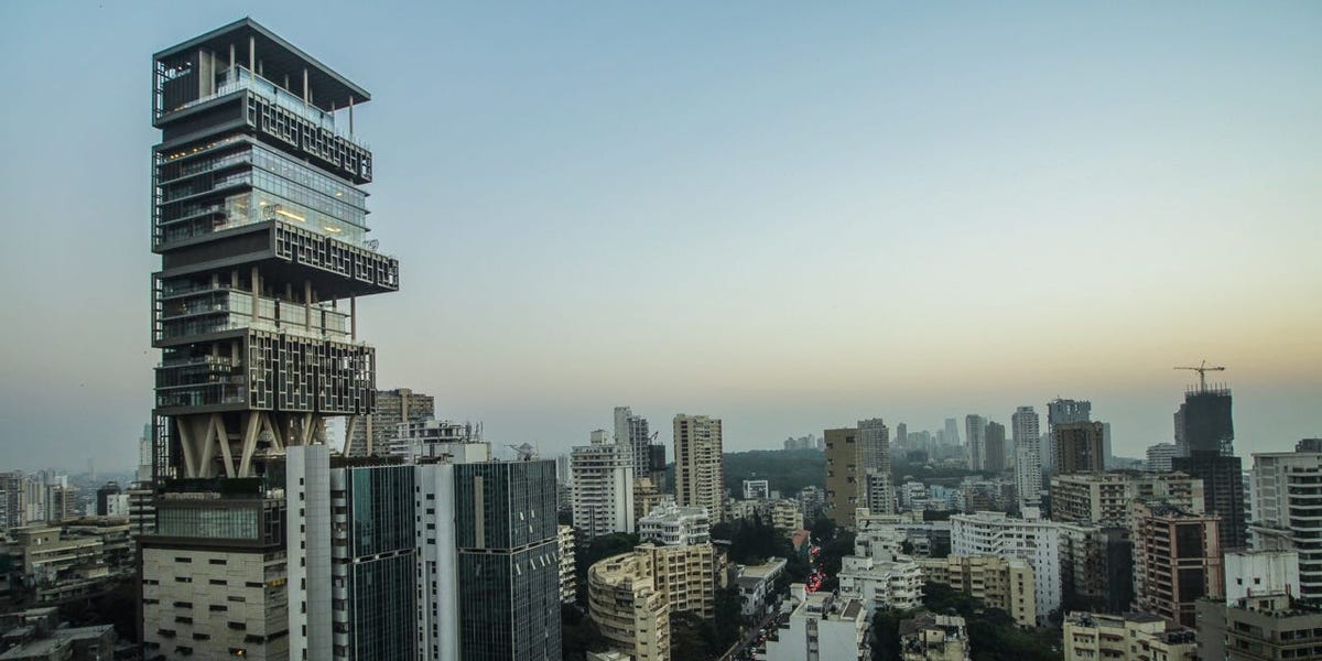 The Ambani family owns the world's most expensive private residence. Take a look at their Mumbai tower, Antilia, which cost $1 billion to build, has 3 helipads, and contains a 168-car garage.