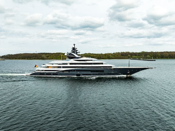 122 metre Lürssen super yacht Kismet on sea trials