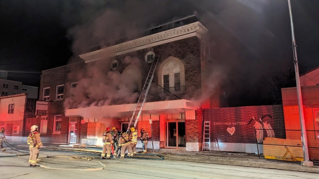Arson suspected in fire at historic Manitoba movie theatre, police seek info