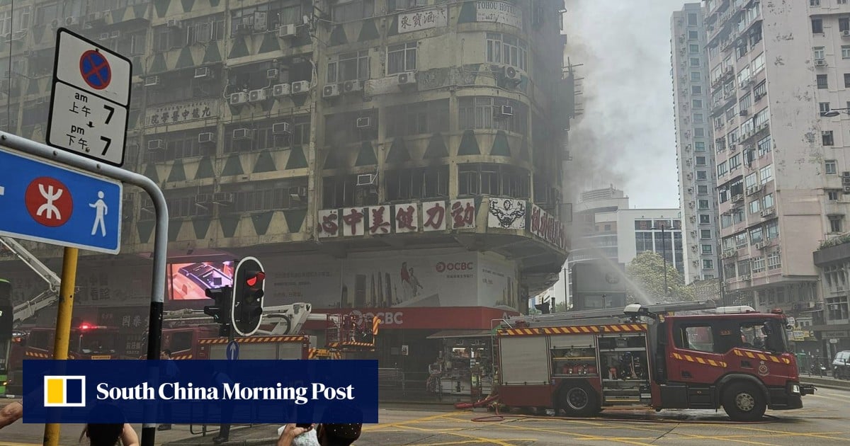 Blaze at Hong Kong gym leaves 6 injured, as firefighters rescue others still trapped inside