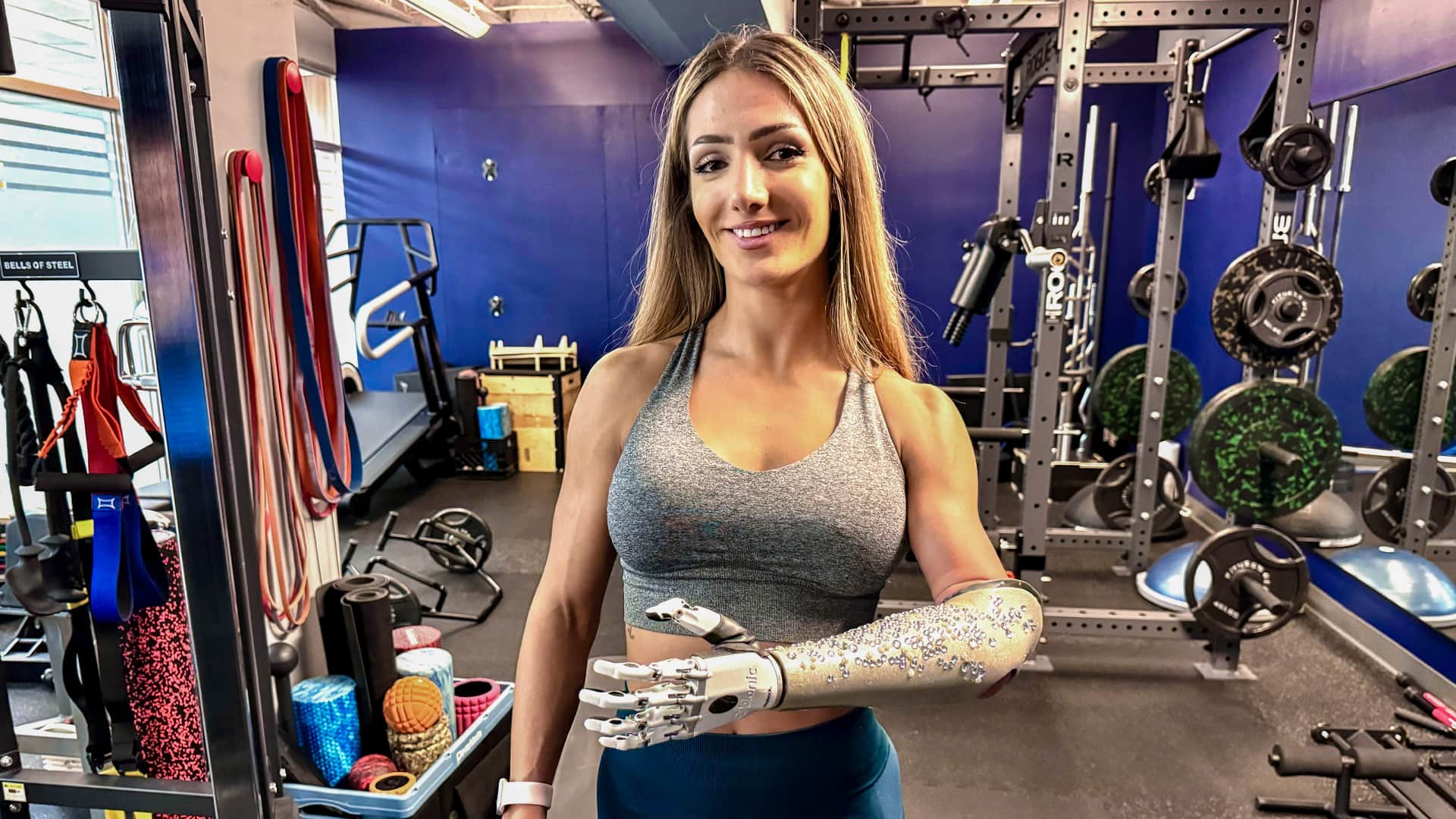 Bodybuilder with bionic prosthetic 'an inspiration' as gym trainer
