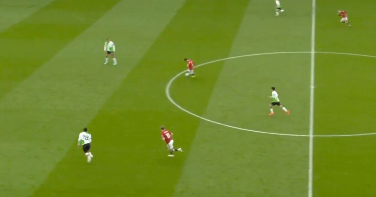 Bruno Fernandes lobs Liverpool goalkeeper from 45 yards with Man Utd's first shot on goal