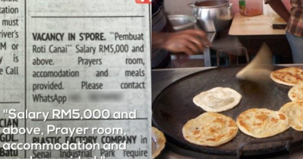 'Challenging to make a living': RM5,000 offer to attract Malaysian roti canai chefs to Singapore deemed too low