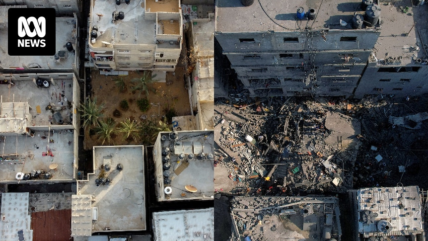 Drone footage reveals extent of damage across Gaza six months after Israel's war with Hamas broke out