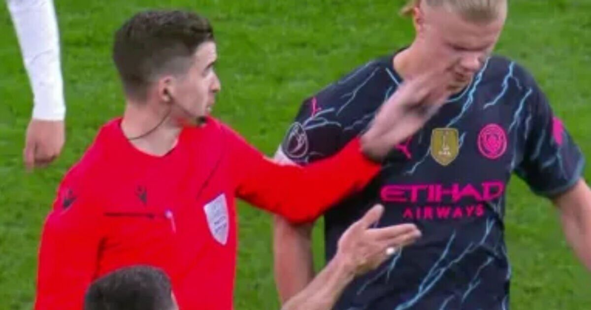 Erling Haaland left fuming as referee slap in Real Madrid clash angers Man City stars