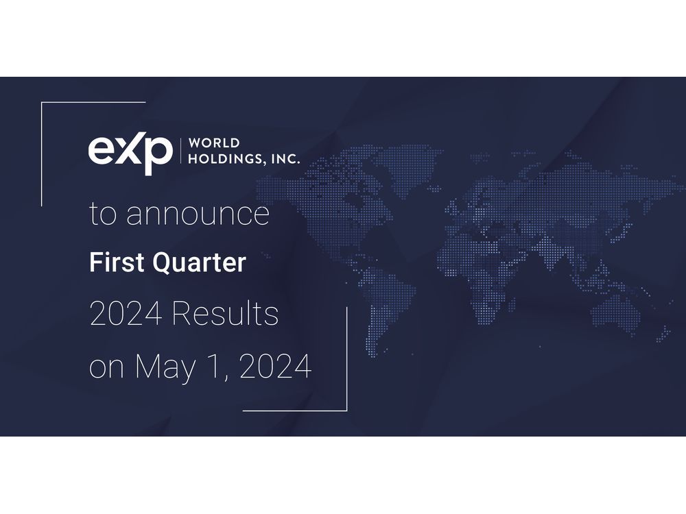 eXp World Holdings to Announce First Quarter 2024 Results on May 1, 2024