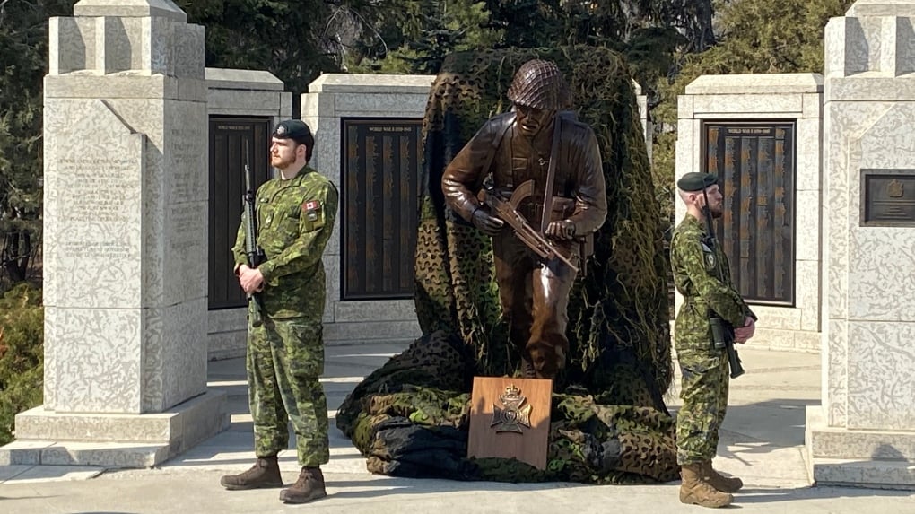 First look at memorial D-Day statue takes place, honouring Royal Regina Rifles