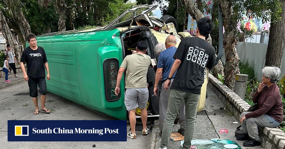 Hong Kong van driver arrested in connection with hit-and-run smash that left 6 minibus passengers injured