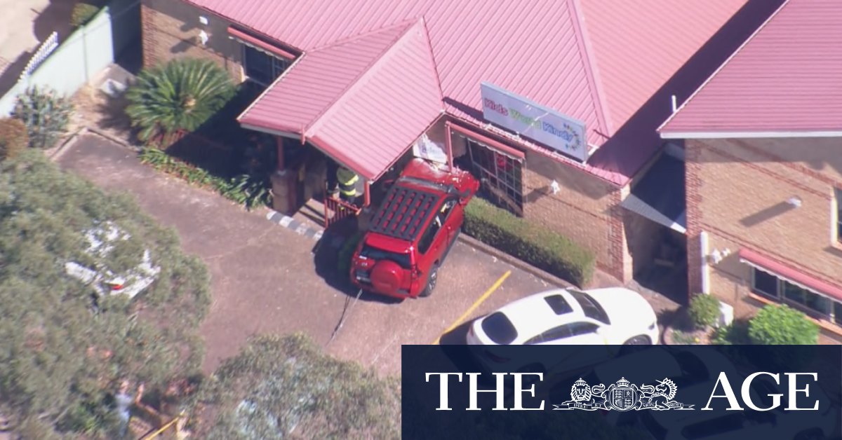 Kids, teachers make lucky escape as car ploughs into Sydney childcare centre