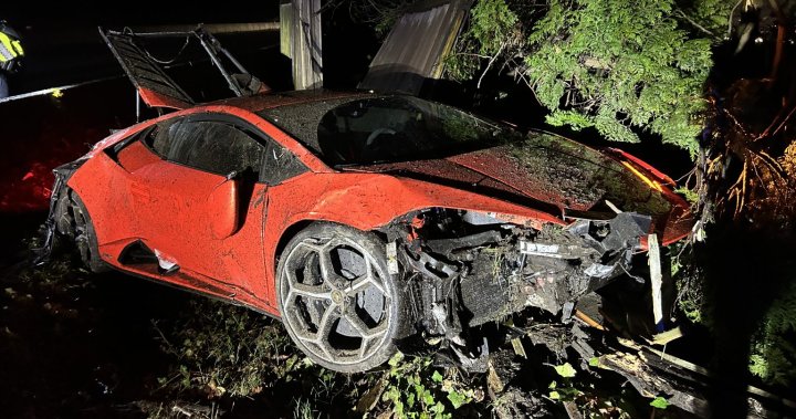 Lamborghini Huracan crash in West Vancouver nets charges for 13-year-old driver