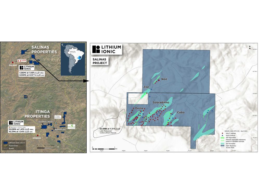 Lithium Ionic Announces Maiden Mineral Resource Estimate and Initiation of PEA at its Salinas Project, Minas Gerais, Brazil; Increases Regional Mineral Resources by 45%