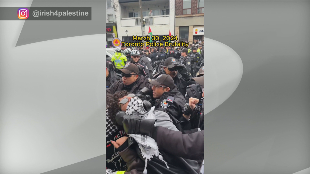 Organizers of pro-Palestinian rally in Toronto call for investigation amid accusations of police brutality 