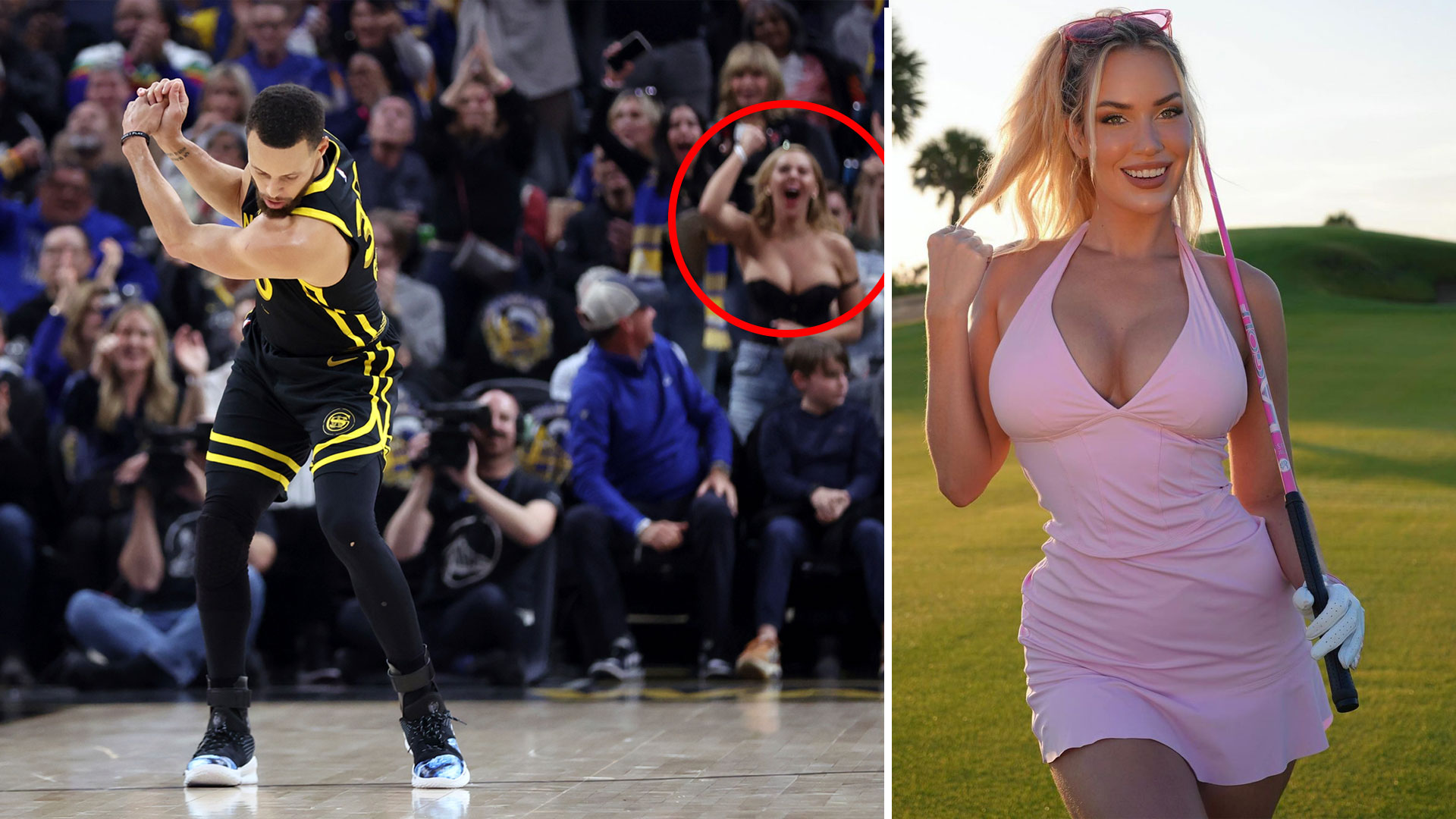 Paige Spiranac forced to deny she suffered wardrobe malfunction after fans mistake her for viral big-boobed woman at NBA