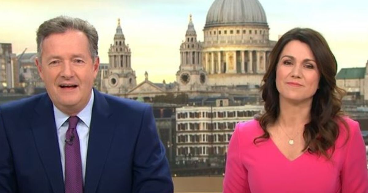 Piers Morgan reacts to Susanna Reid's 'pained' facial expression as she marks anniversary