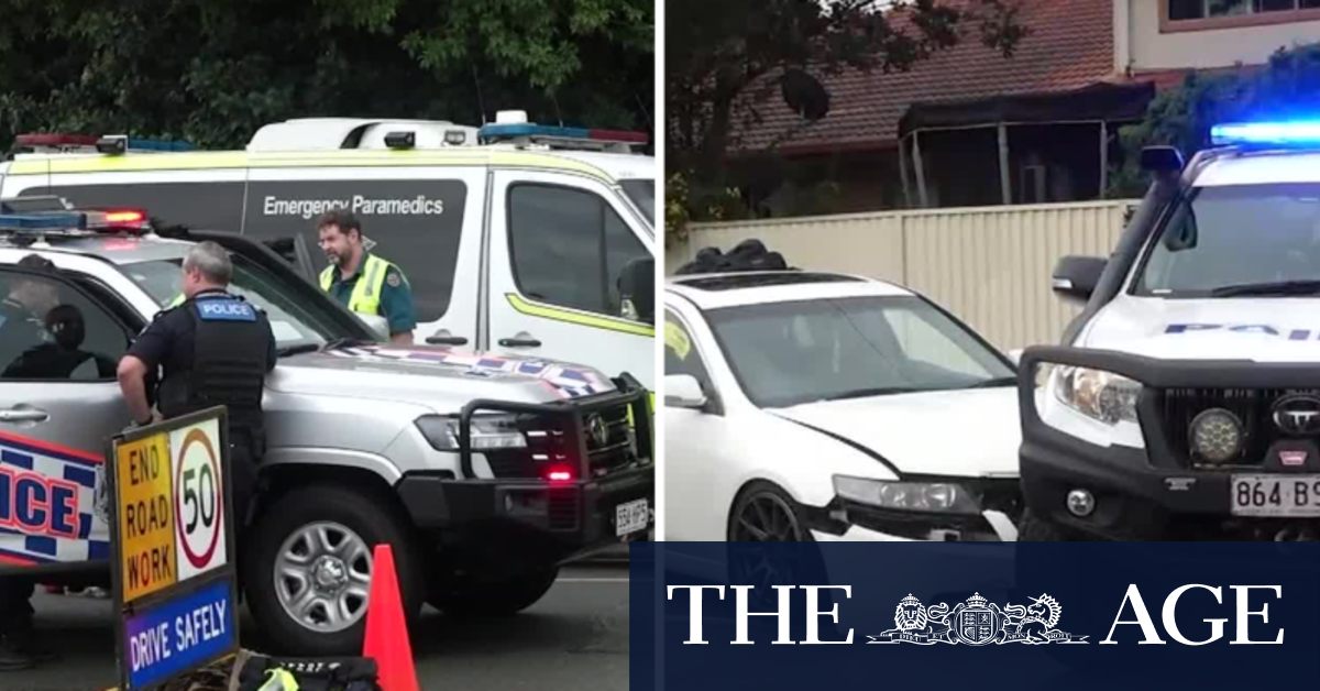 Queensland man found with stab wound and two police officers injured in pursuit