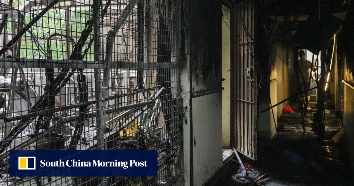 Residents of fire-stricken Hong Kong building allowed back after cordon lifted but some decide not to return home