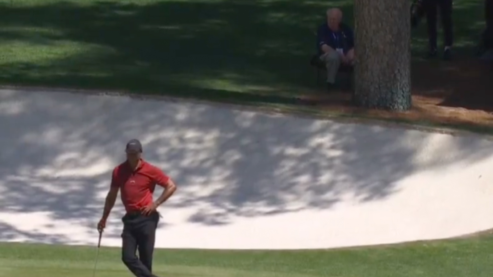 Verne Lundquist spotted watching Tiger Woods at Masters for final time as commentator calls time on Augusta career
