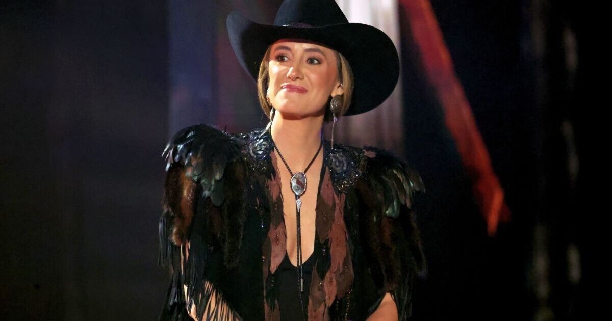 Yellowstone's Lainey Wilson rocks leather with plunging neckline at iHeartRadio Awards