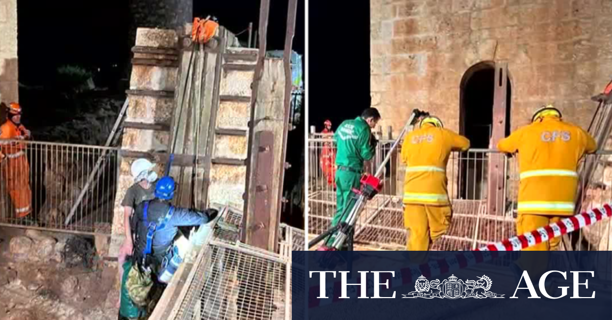 A man and his dog have been rescued from a mineshaft