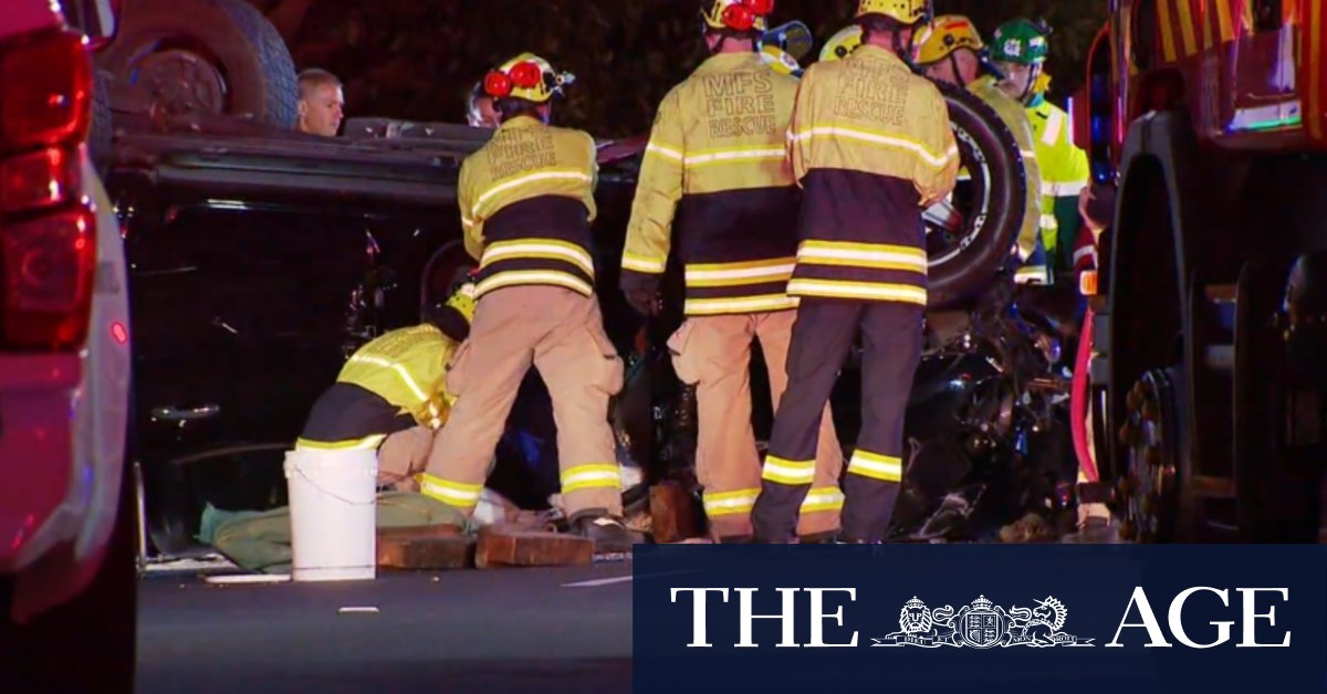 Adelaide man seriously injured after power pole crash