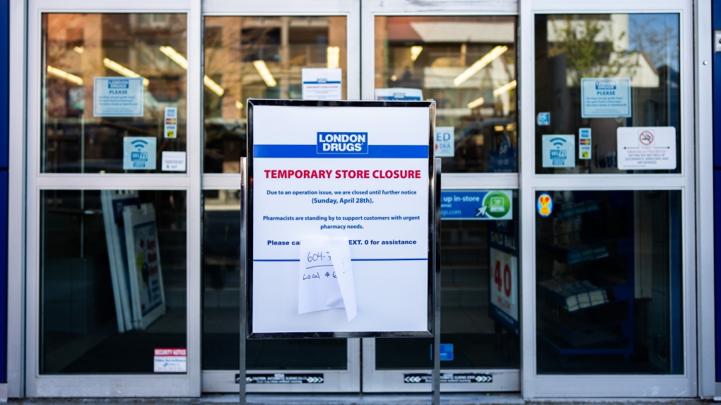London Drugs stores remain closed for 5th straight day, phone lines operating