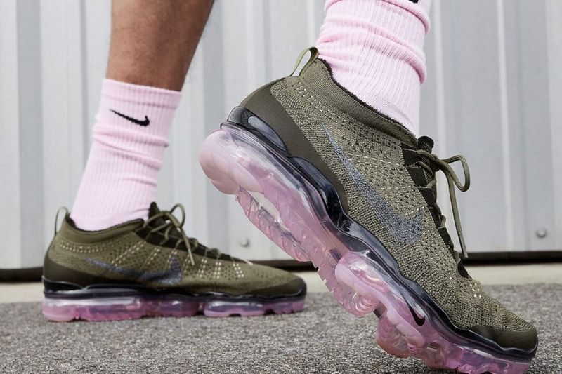 Nike Air Vapormax 2023 Flyknit Arrives in "Medium Olive/Pink Oxford"