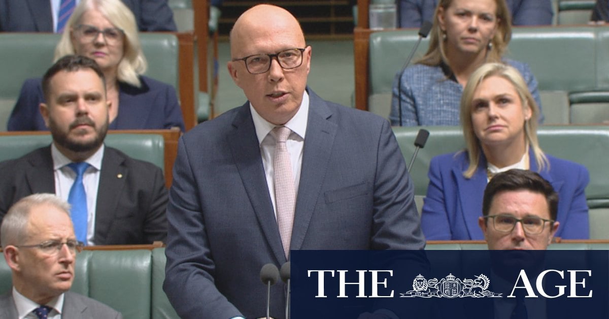 Opposition Leader Peter Dutton delivers budget reply speech
