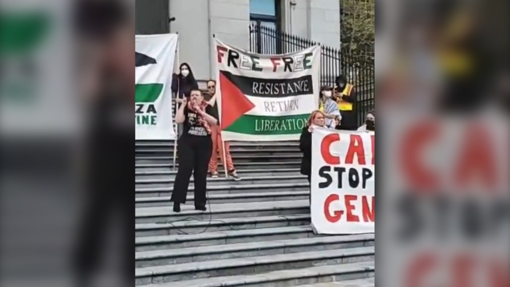 Police order B.C. woman who praised Hamas not to protest for 5 months, says her group
