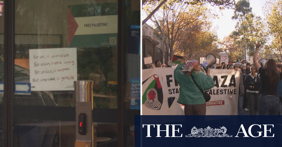 Pro-Palestine protesters refuse to leave University of Melbourne building