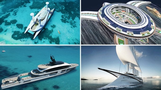 10 Superyacht Concepts With Outrageous Features, From an 560-Foot Track to a Private Marina