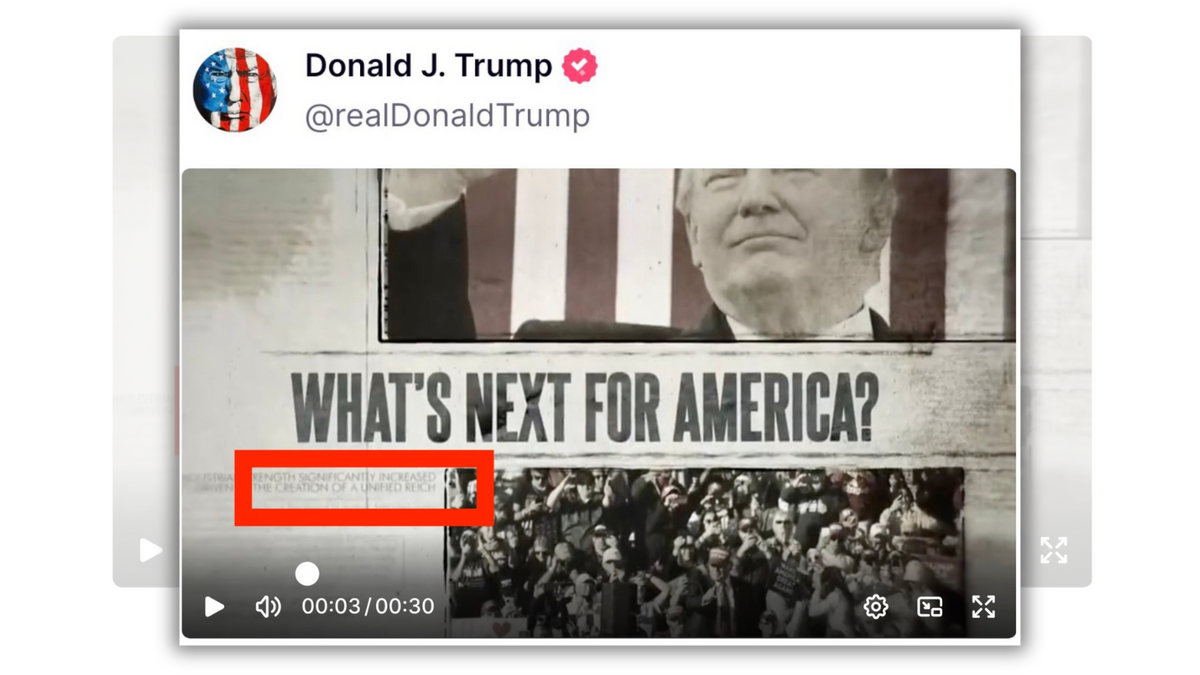 Fact Check: 'Unified Reich' Reference Contained in Video Posted to Trump's Truth Social Account