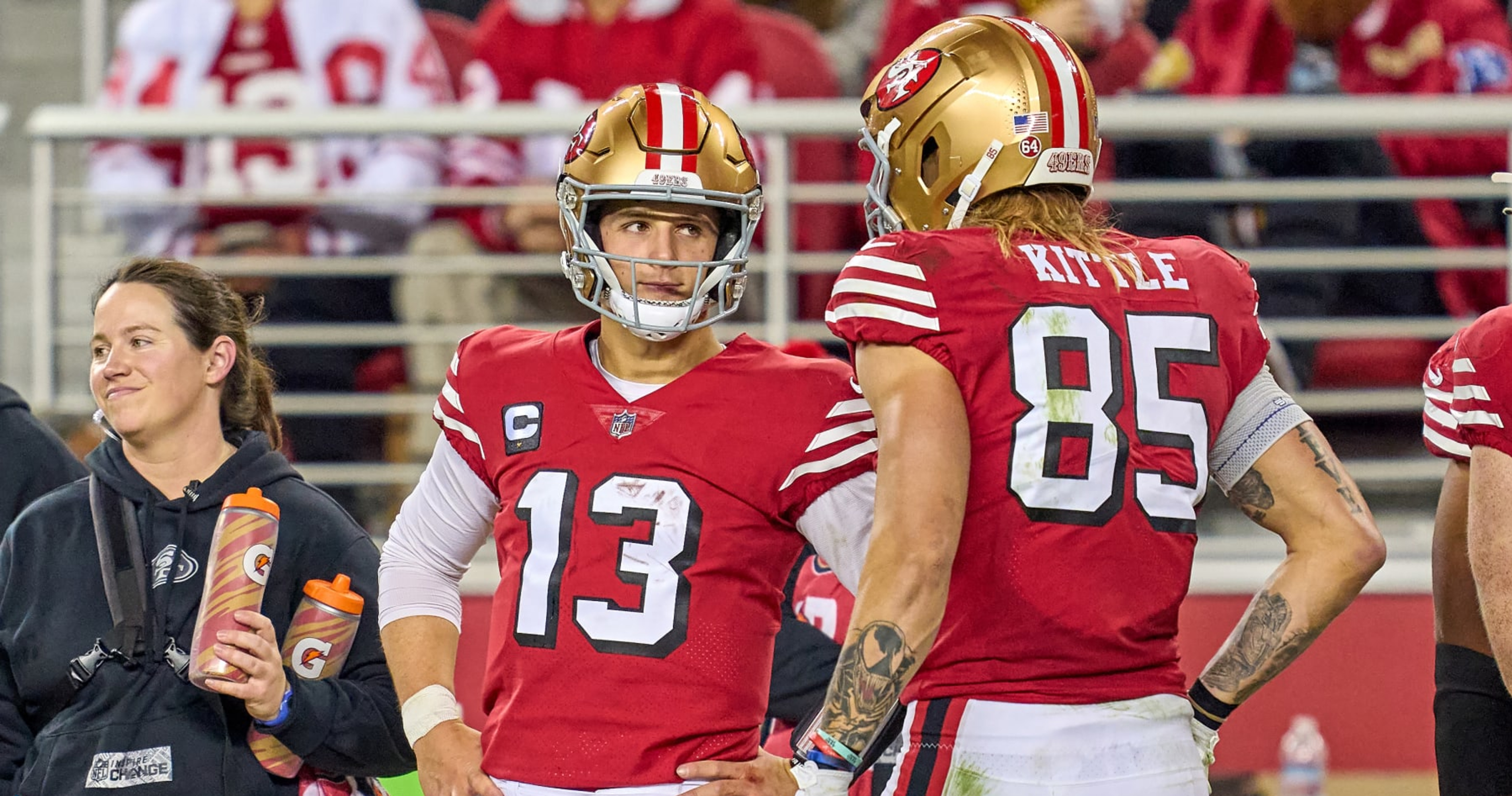 49ers' George Kittle Praises Brock Purdy's Offseason Work: 'He Looks Like the Guy'