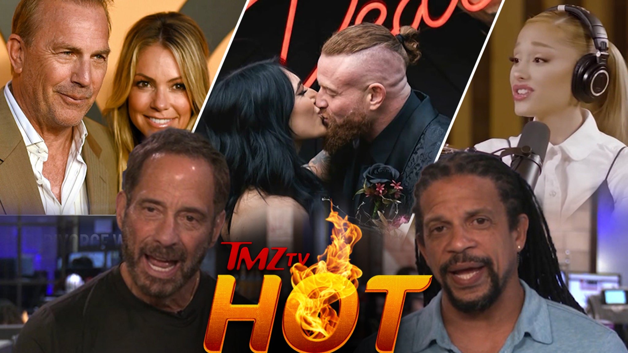 TMZ TV Hot Takes: Kevin Costner on Divorce, Ariana Grande, Rhea Ripley