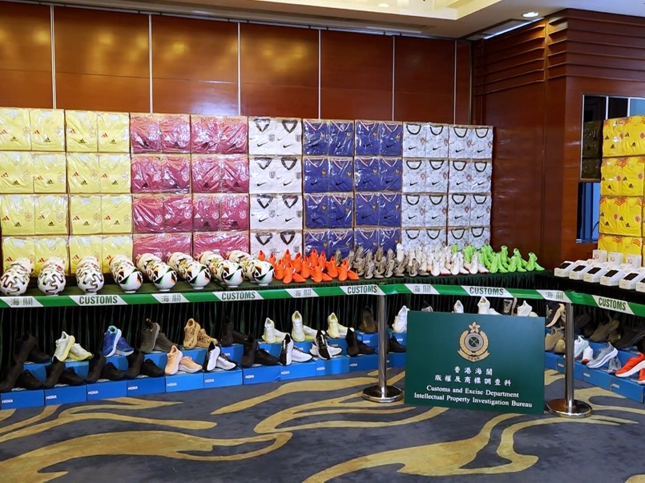 Customs seize counterfeit sports items worth HK$50m