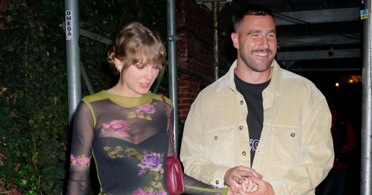 Every Time Taylor Swift and Travis Kelce Blushed Over Each Other in Public