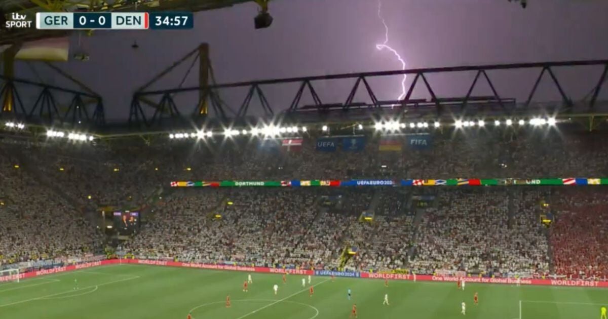 Germany vs Denmark suspended as lightning and biblical rain disrupt Euro 2024 clash