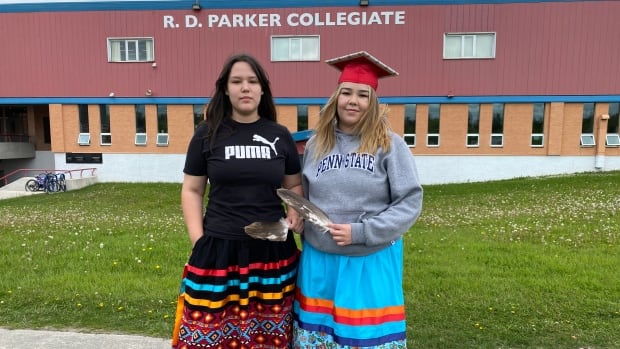 Ribbon skirts crafted by northern Manitoba students take the stage at graduation ceremony