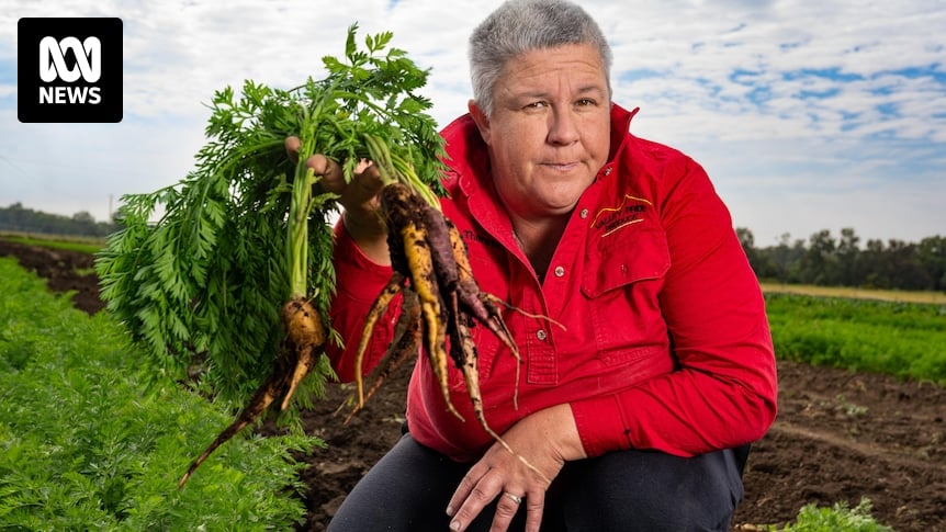 Scenic Rim farmer Theresa Scholl teaches visitors about food waste of imperfect produce