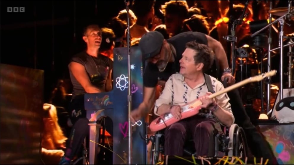 WATCH: Michael J. Fox joins Coldplay during Glastonbury set
