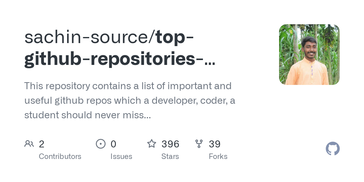 Top GitHub repositories which everyone should look