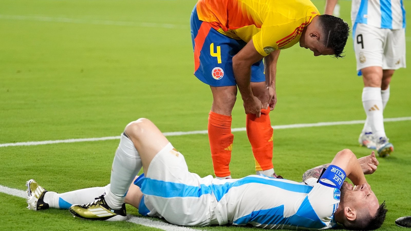 Lionel Messi exits Copa America final with apparent leg injury, ankle swollen