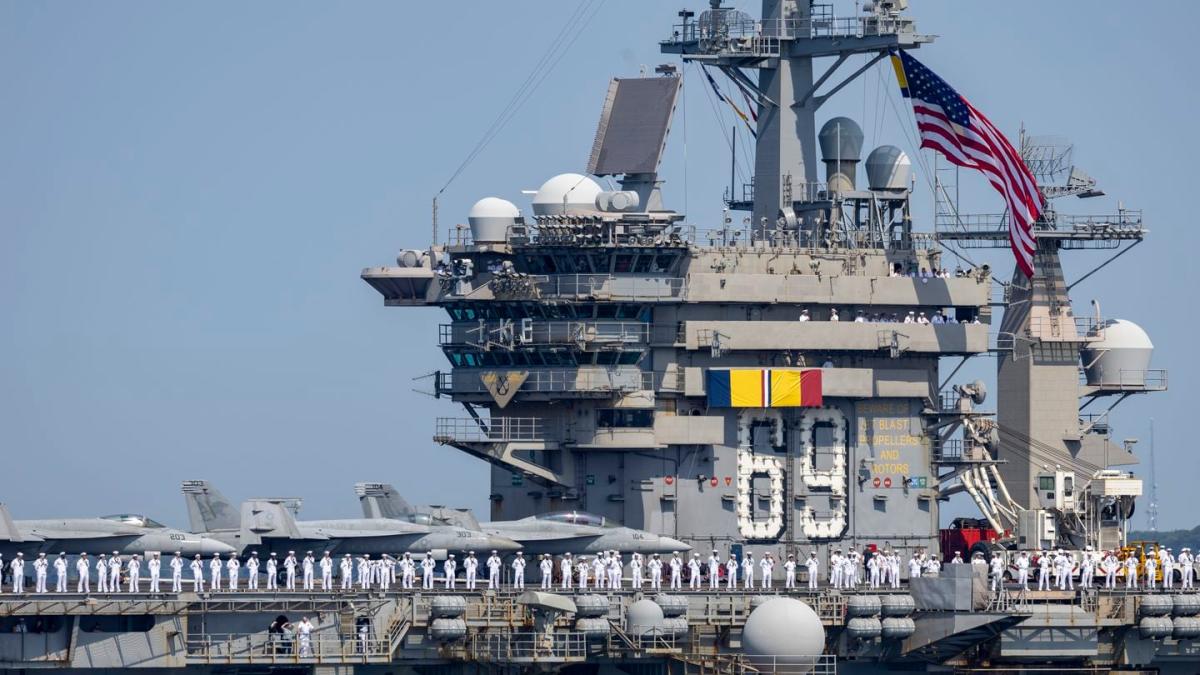 USS Eisenhower back in Norfolk following historic, extended deployment