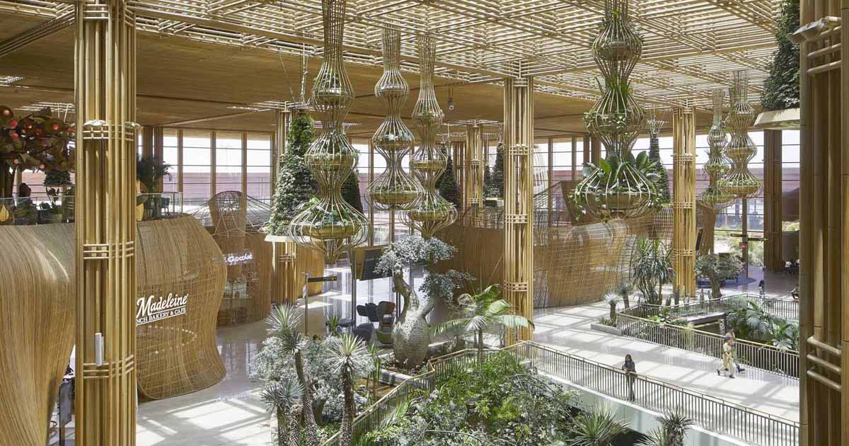 Over 5 Miles Of Rattan Were Used To Create The Interior Of Bengaluru International Airport