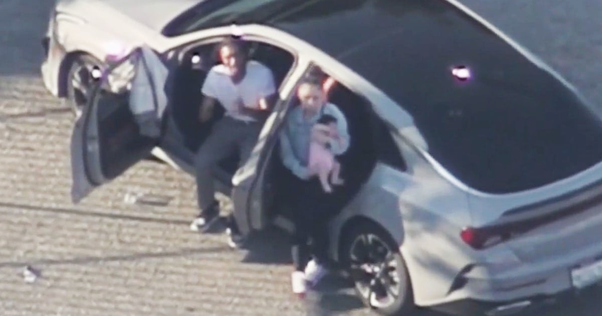 Car chase suspect leads police on pursuit with his 2-month-old baby in the car