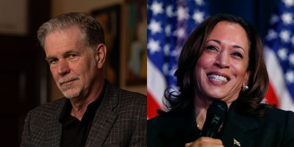 Reed Hastings is going all-in on Kamala Harris with a huge $7 million bet on her presidential candidacy