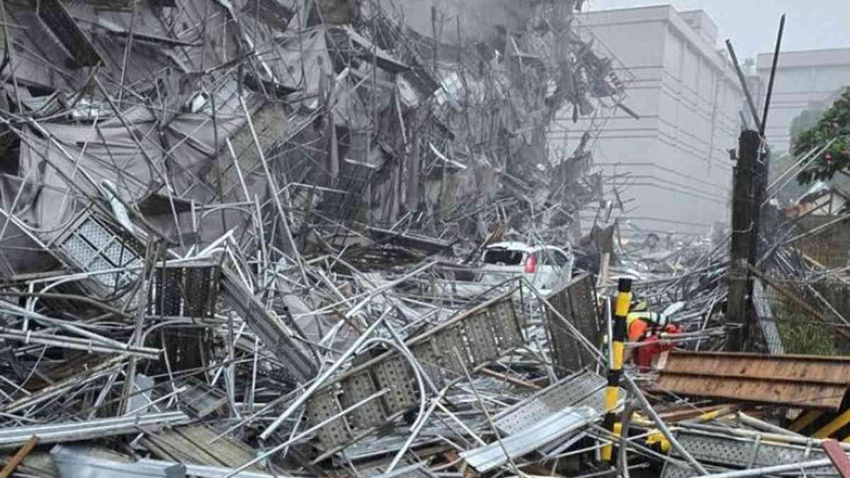 2 dead, 3 injured after scaffolding collapse at construction site in southern Taiwan