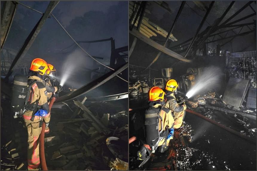 50 firefighters battle Seletar warehouse blaze for 2 hours
