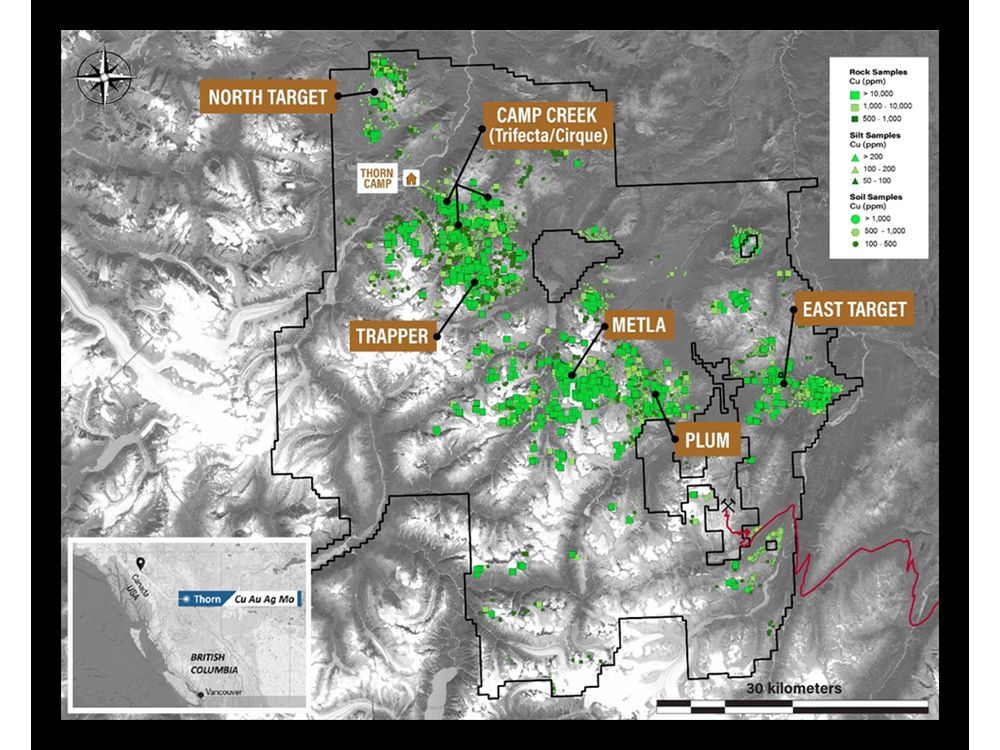 Brixton Metals Provides Initial Assays from the 2024 Drill Program at its Thorn Project with 1467.73m of Copper-Gold-Silver-Molybdenum with Several Sub-intervals: