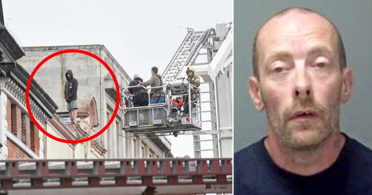 Burglar who had to be rescued after getting stuck on roof of jewellers is jailed