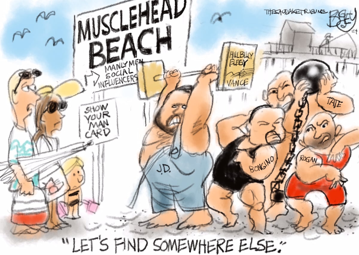 Bagley Cartoon: Musclehead Beach